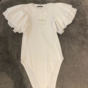 Zara NWT white bodysuit